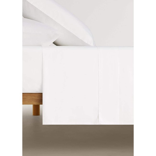 Drap plat percale de coton 300 fils lit 90 cm - MANGO HOME