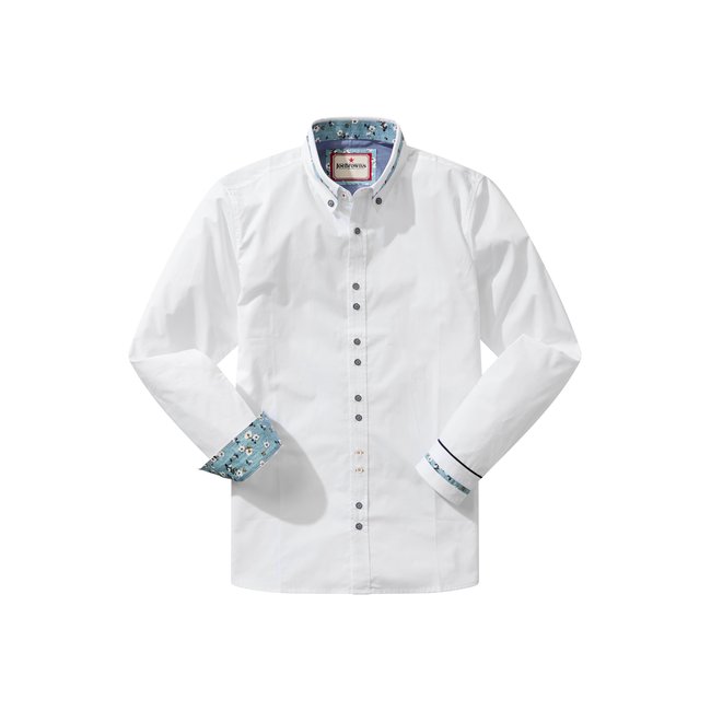 Chemise habillée à col boutonné blanc <span itemprop=