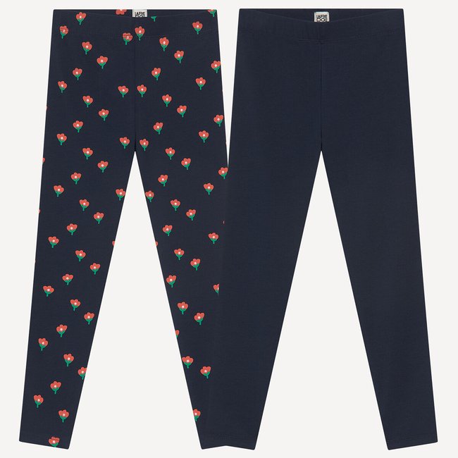2er-Pack Leggings marine + bedruckt <span itemprop=