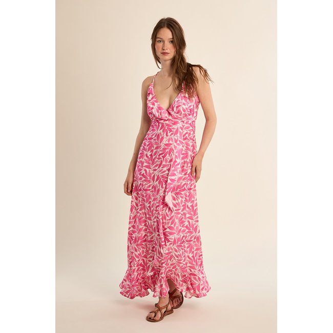 Robe longue, à imprimé floral v002234 <span itemprop=