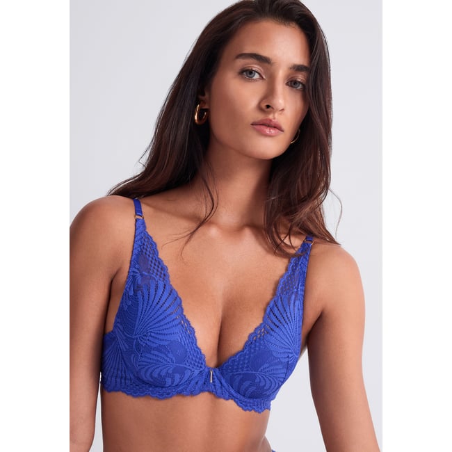 Soutien-gorge Plunge foulard Rythm of Desire. bleu <span itemprop=