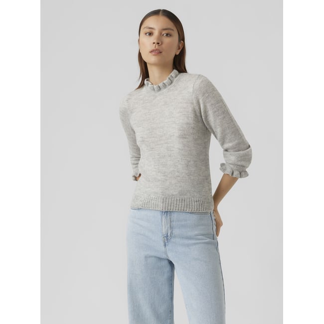 VERO MODA Pull En Maille VMSABA - Col Rond, Manches Longues, Tricot Femme 50% Viscose Livaeco