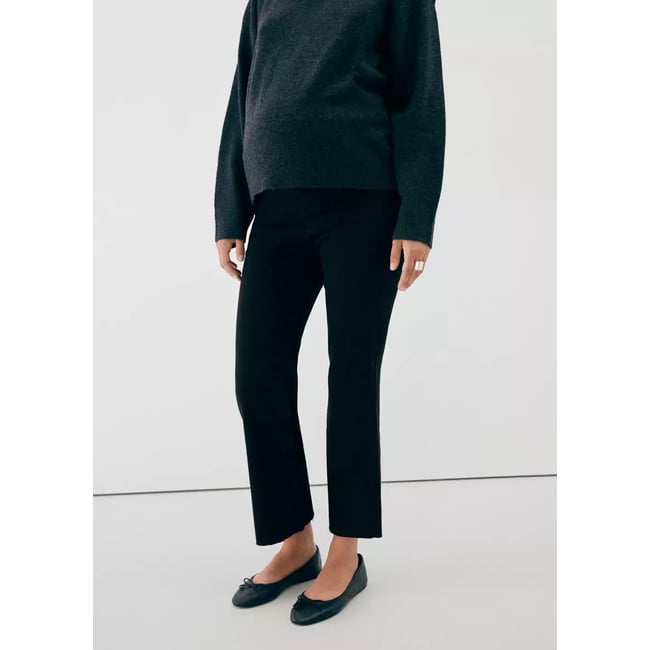 Jean de grossesse flare crop black denim <span itemprop=