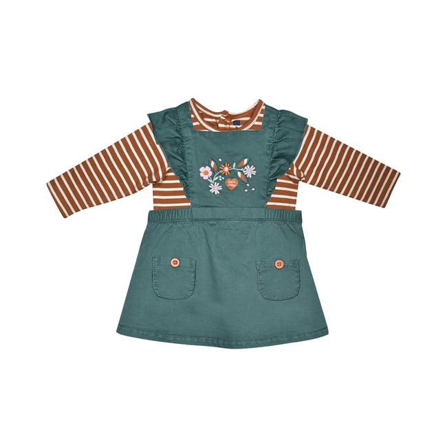 Tee shirt robe indira twill bebe vert <span itemprop=