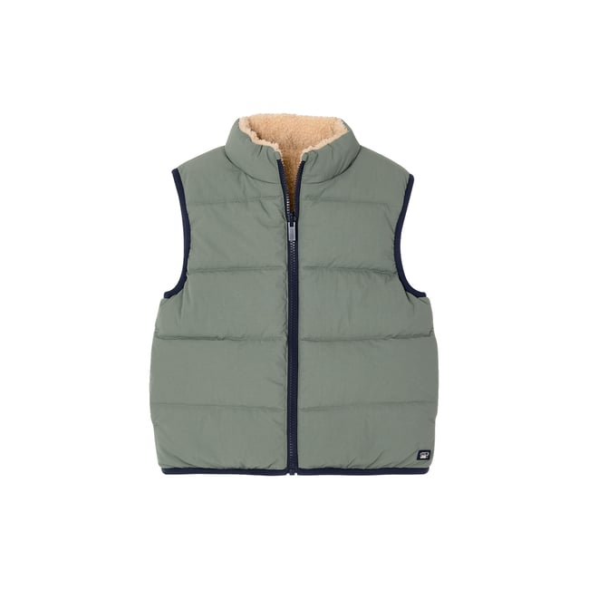 Doudoune sans manches réversible lichen <span itemprop=