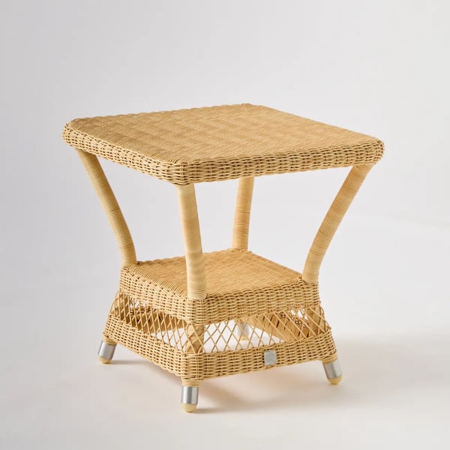 Table basse de jardin carrée BIARRITZ NATUREL marron <span itemprop=