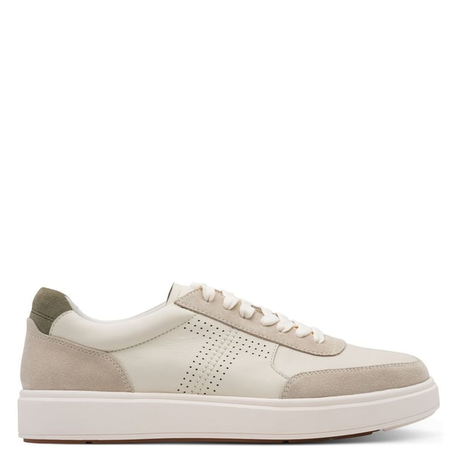 Basket en cuir beige beige combiné <span itemprop=
