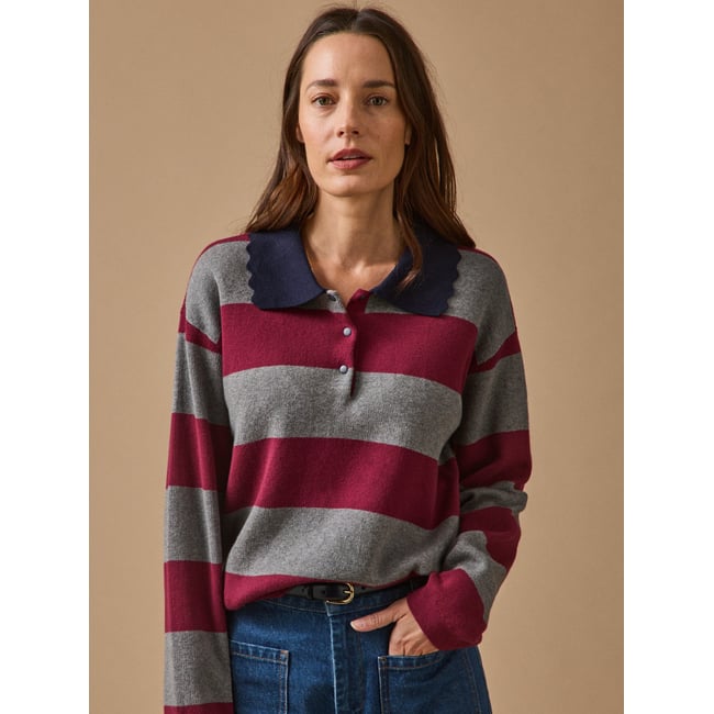 Pull polo  coton biologique et cachemire - CYRILLUS