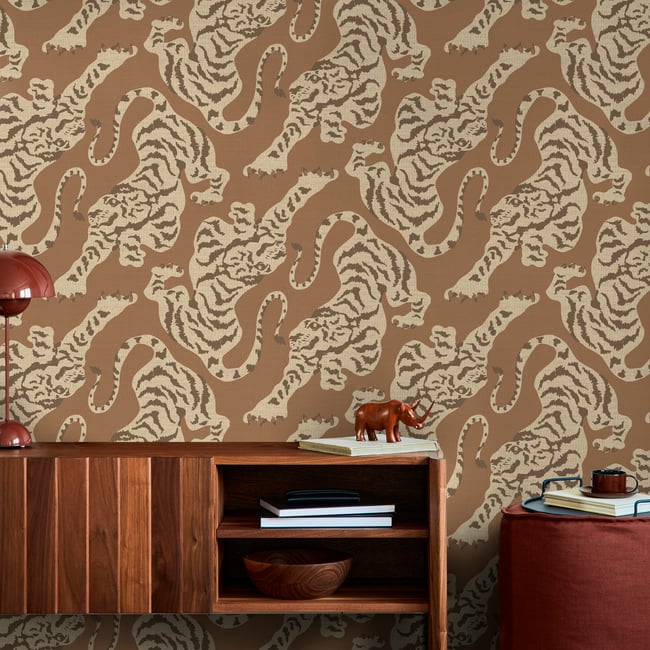 Papier peint Peau de tigre Couleur brun, beige <span itemprop=