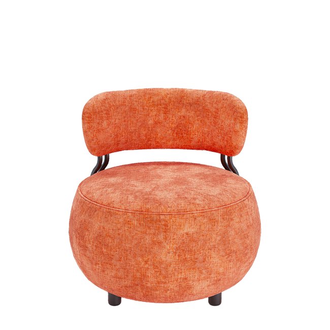 Fauteuil rond en velours - MIA Couleur ocre <span itemprop=