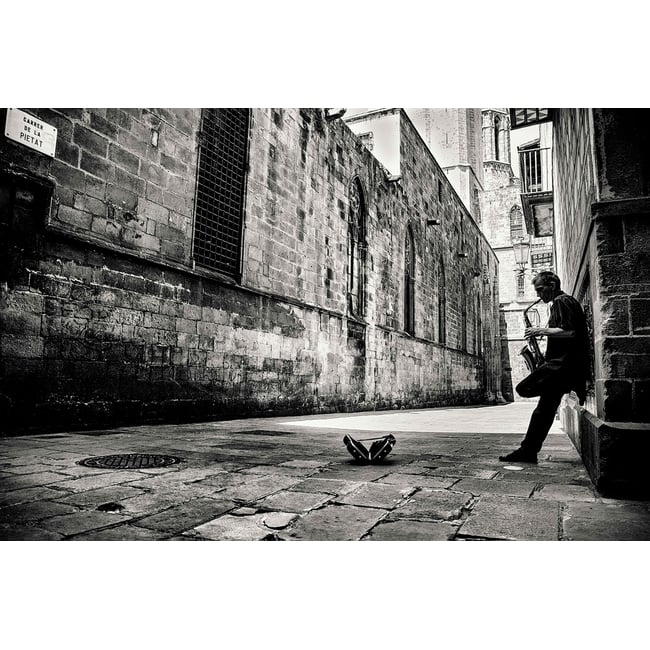 Tableau saxophone de rue - HEXOA