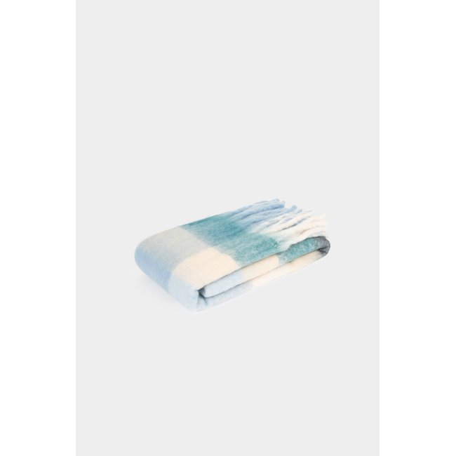 Écharpe à carreaux bleu <span itemprop=