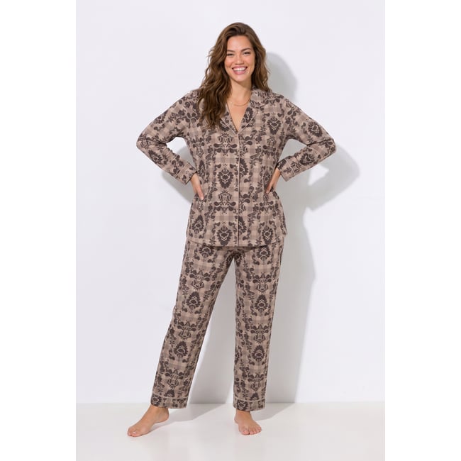 Pyjama, carreaux / motifs marron pin <span itemprop=