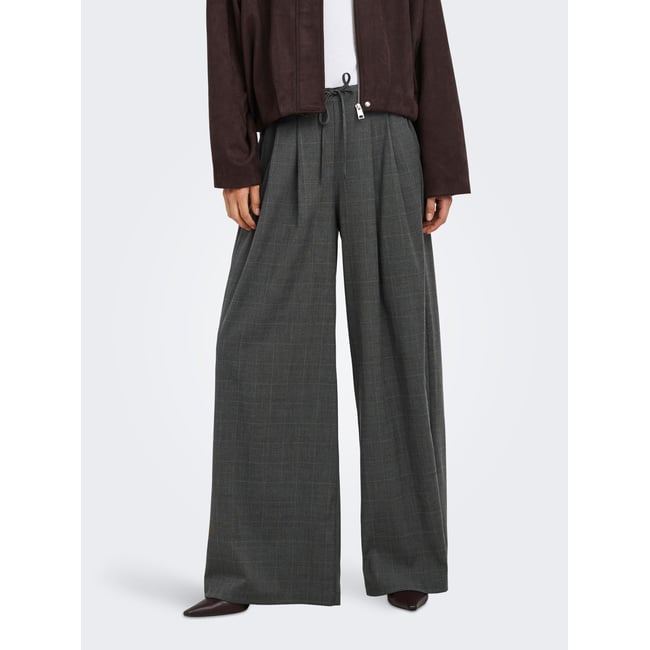 Pantalon À Jambe Large dark grey melange <span itemprop=