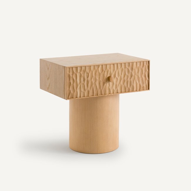 Chevet en chêne massif et plaqué chêne, Mason Couleur chêne naturel <span itemprop=