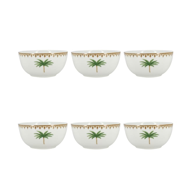 Lot de 6 bols 45cl en porcelaine, ATLAS Couleur blanc <span itemprop=