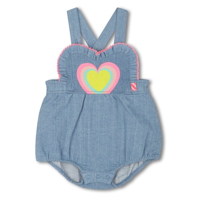Combinaison courte en jean denim blue <span itemprop=