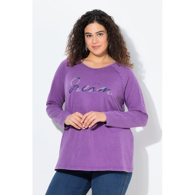 T-shirt évasé à col en V et manches longues - ULLA POPKEN