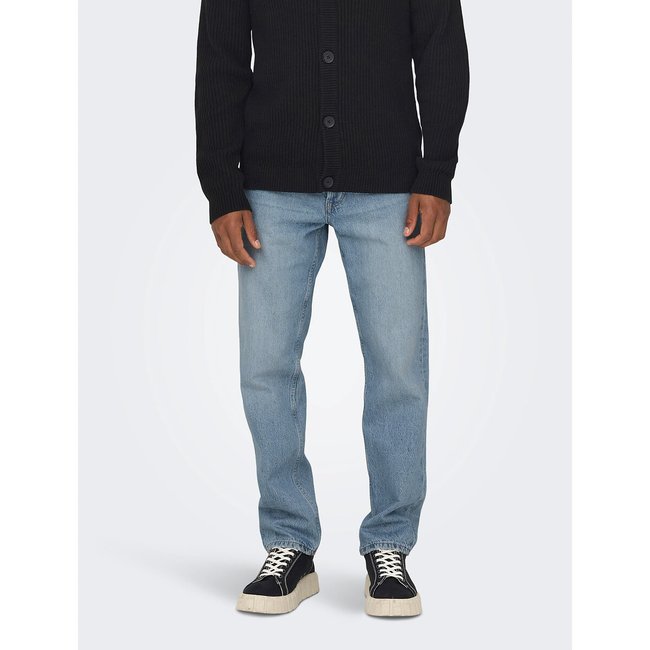 Edge Loose Fit Jeans in Mid Rise, light blue, ONLY & SONS