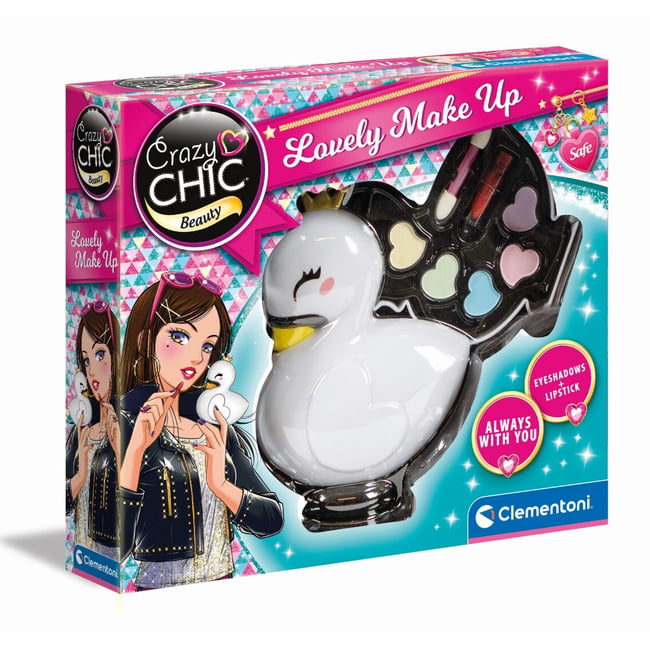 Clementoni Crazy Chic Coffret Maquillage Licorne - 2 Fards à Paupières + Applicateur - Hypoallergénique, Lavable à L'Eau - Dès 6 Ans