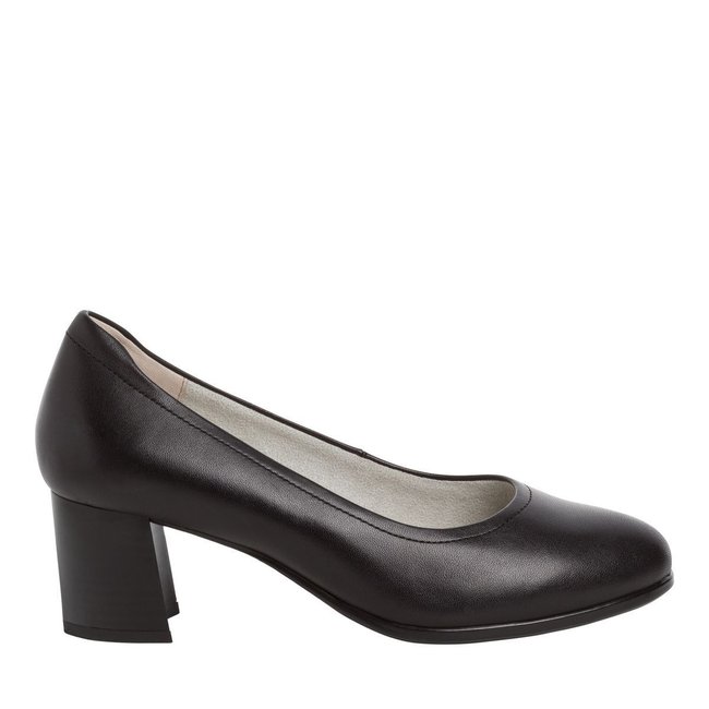 Escarpin en cuir noir nappa <span itemprop=