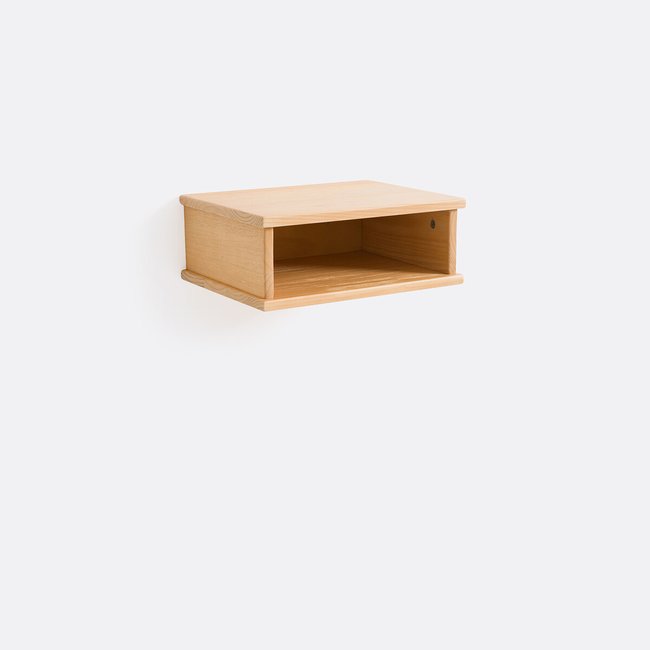 Chevet suspendu en pin massif brossé, Jalun  Couleur bois clair <span itemprop=