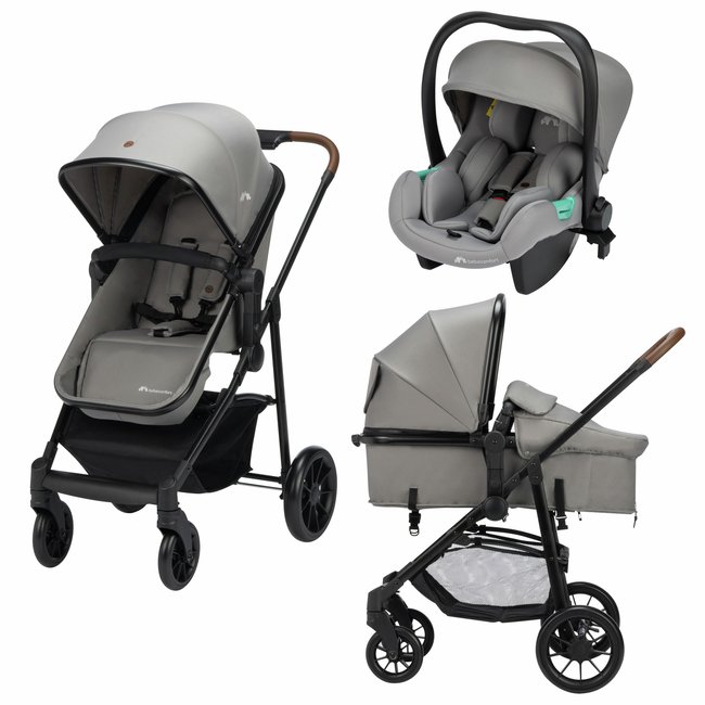 Trio Haze, Poussette avec assise convertible en nacelle + Cosi i-size gris minéral <span itemprop=