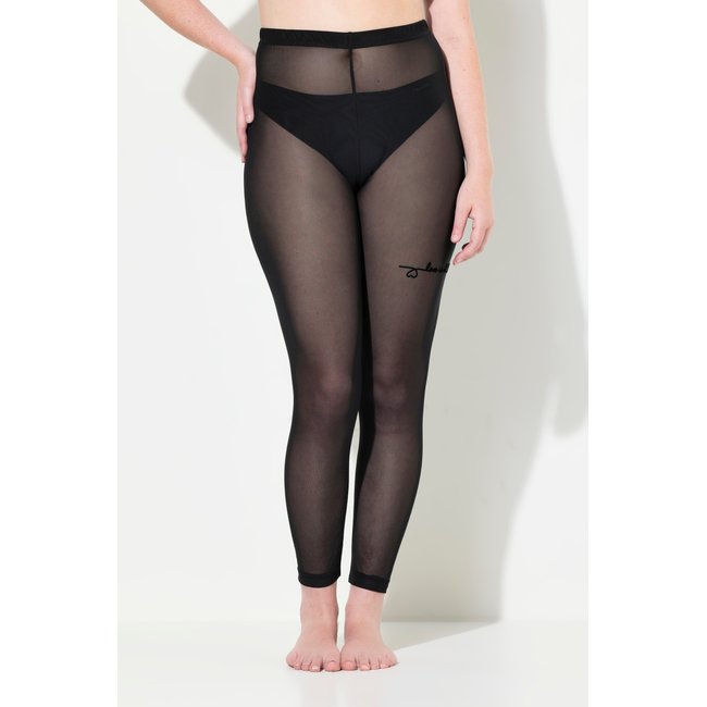 Legging-collant en mesh. Imprimé floqué Love noir <span itemprop=