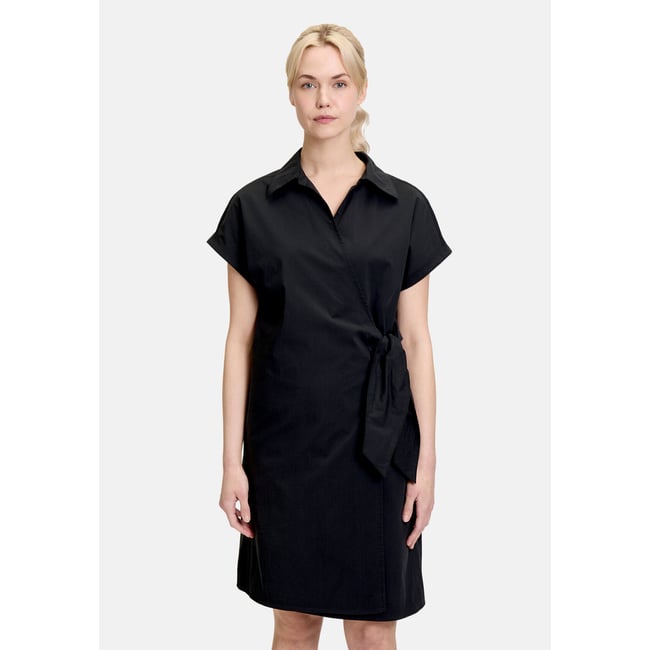 Robe portefeuille à poches noir <span itemprop=