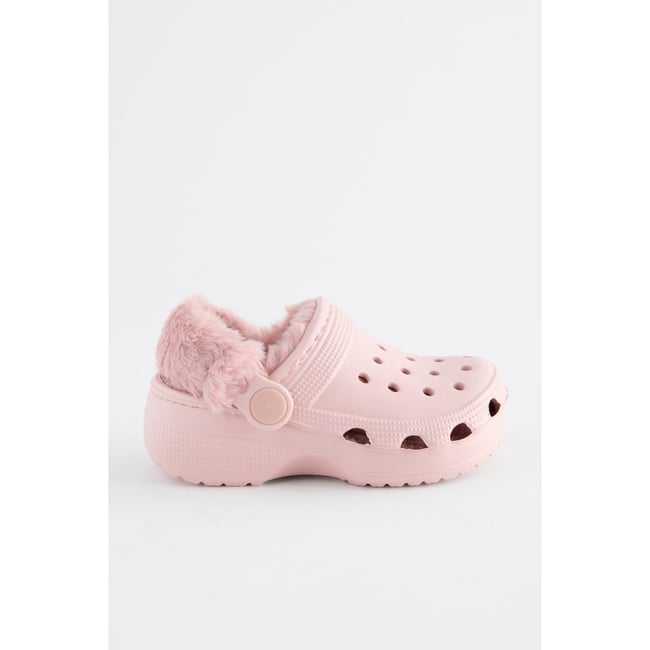 Chaussons style sabots doublés rose <span itemprop=