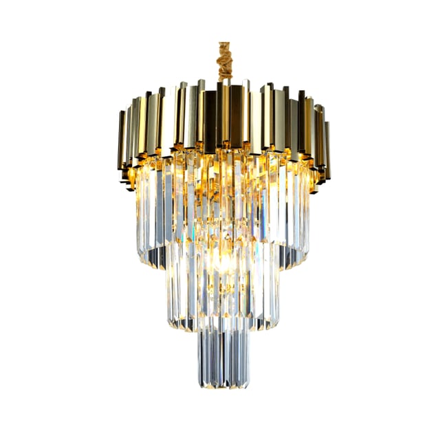 Suspension en cristal et métal - FRANCESCA Couleur doré / laiton <span itemprop=