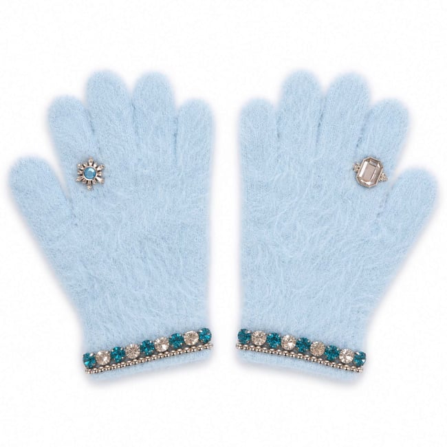 Gants doux et élégants avec bijoux, Mademoiselle bleu <span itemprop=