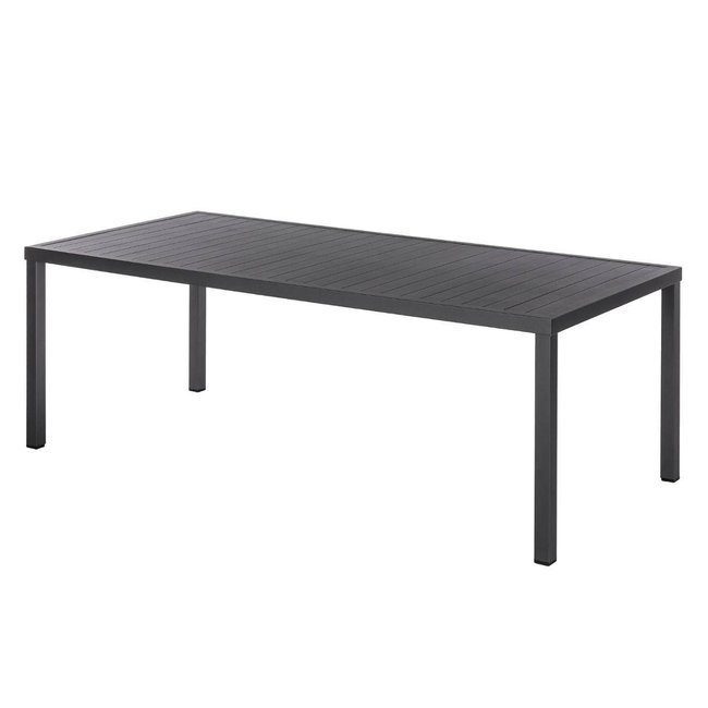 Table de jardin rectangulaire 8 places PIAZZA gris graphite <span itemprop=