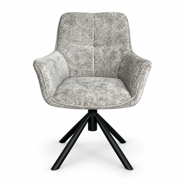 Fauteuil de table pivotant tissu gris (lot de 2) IENA Couleur gris <span itemprop=