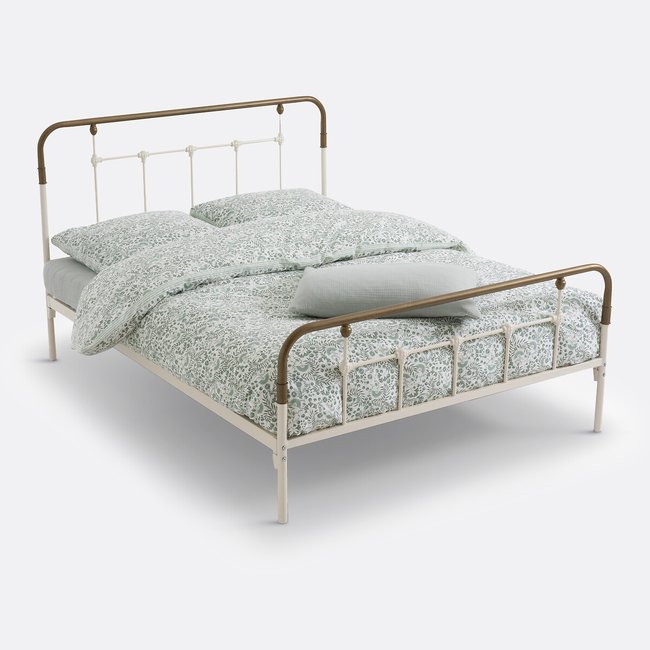Bett Asper, Stahl weiss/messingfarben LA REDOUTE INTERIEURS