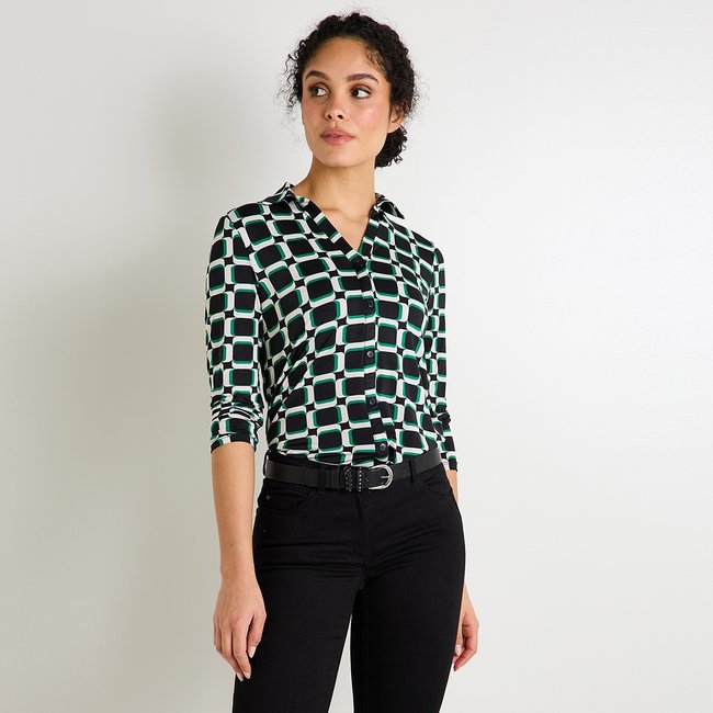 Chemisier manches longues noir <span itemprop=