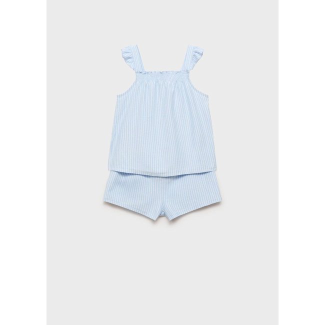 Lot pyjama court coton bleu ciel <span itemprop=