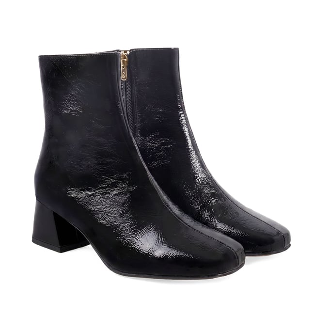 Bottines moyen talon carré Diane cuir vernis - JULES & JENN