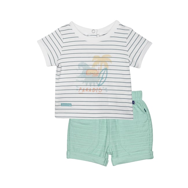 Ensemble t-shirt short robert blanc <span itemprop=