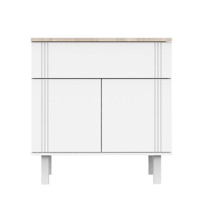 Commode un tiroir et 2 portes blanc <span itemprop=