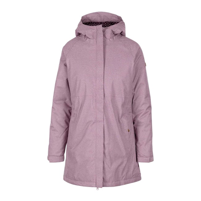 Veste imperméable rembourrée à capuche et doublure à pois rose <span itemprop=