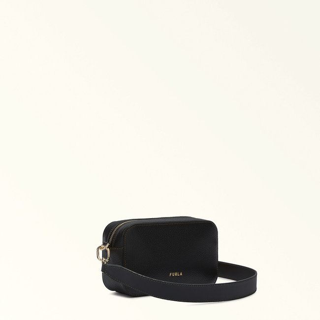 Carteira pequena, em pele, com alça a tiracolo, FURLA PRIMULA preto <span itemprop=