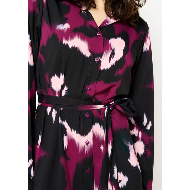 Robe-chemise fluide midi violine <span itemprop=