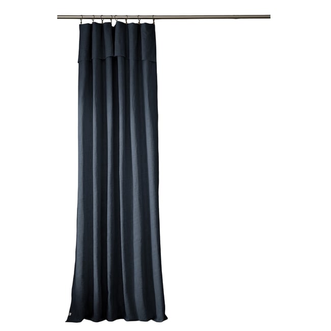Rideau ajustable + 8 anneaux pince Sixtine bleufoncce <span itemprop=