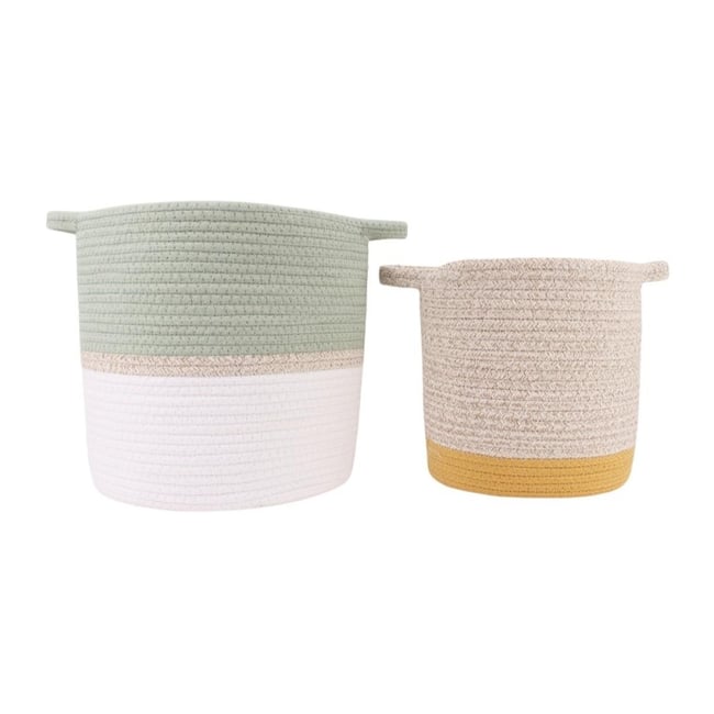 Lot de 2 paniers en corde Couleur beige <span itemprop=