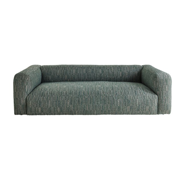 Canapé en tissu vert L252 cm - MADISSON Couleur beige <span itemprop=