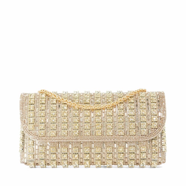 Sac à bandoulière enveloppe orné - ELABOURATE gold-fabric <span itemprop=