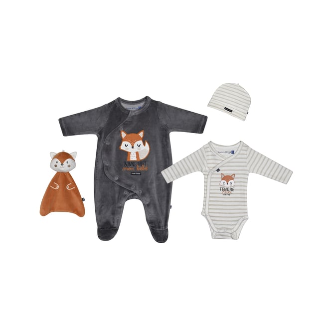 Set naissance mario maille gris <span itemprop=