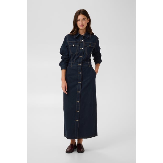Robe en jean bleu rinse wash <span itemprop=