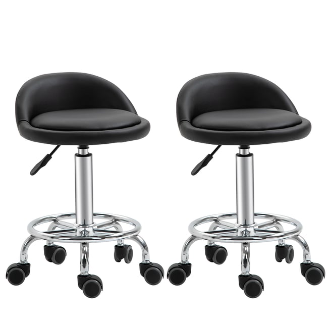 Tabouret de salon Revêtement synthétique Noir Couleur noir <span itemprop=